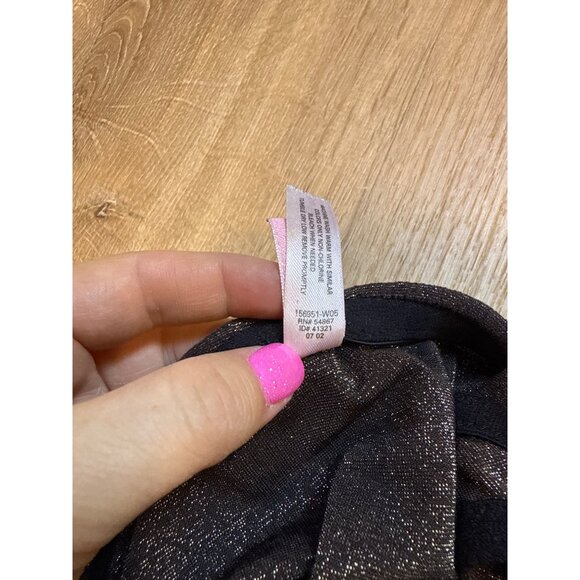 Y2K 2002 Victoria's Secret Black Gold Shimmer High Waisted Underwire Bikini Set - Picture 7 of 7